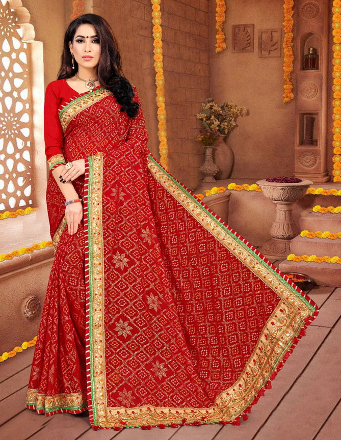 Kum Kum By Jalnidhi Georgette Bandhani Saree Exporters In India